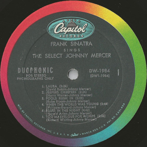 Frank Sinatra - Sings The Select Johnny Mercer - LP
