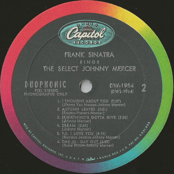 Frank Sinatra - Sings The Select Johnny Mercer - LP
