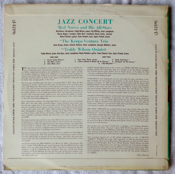 Red Norvo And His All-Stars*, The Krupa-Ventura Trio*, Teddy Wilson Quintet - Jazz Concert - LP