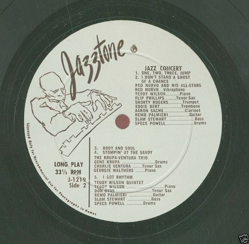 Red Norvo And His All-Stars*, The Krupa-Ventura Trio*, Teddy Wilson Quintet - Jazz Concert - LP