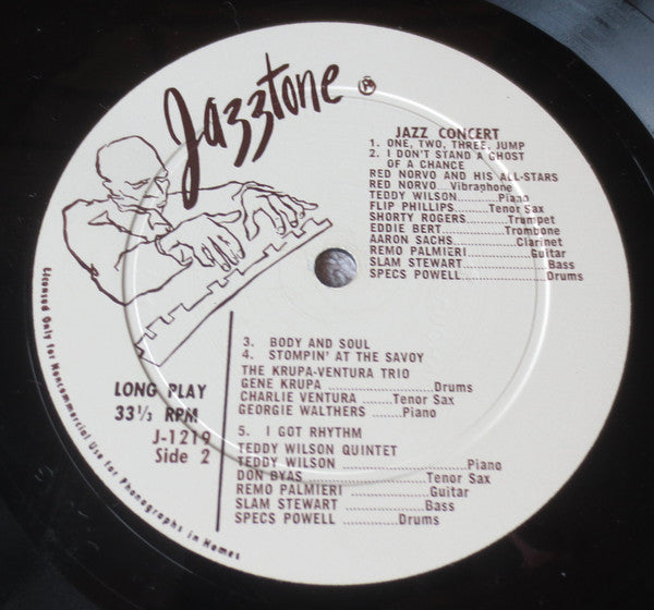 Red Norvo And His All-Stars*, The Krupa-Ventura Trio*, Teddy Wilson Quintet - Jazz Concert - LP