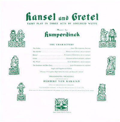 Humperdinck*, Josef Metternich, Maria Von Ilosvay, Elisabeth Grümmer, Elisabeth Schwarzkopf, Else Schürhoff, Anny Felbermayer, Herbert Von Karajan - Hänsel Und Gretel - LP