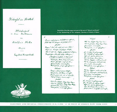 Humperdinck*, Josef Metternich, Maria Von Ilosvay, Elisabeth Grümmer, Elisabeth Schwarzkopf, Else Schürhoff, Anny Felbermayer, Herbert Von Karajan - Hänsel Und Gretel - LP