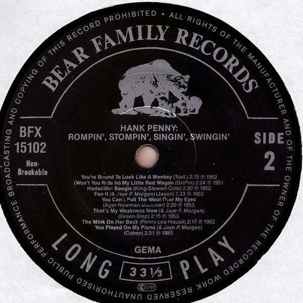 Hank Penny - Rompin' Stompin' Singin' Swingin' - LP