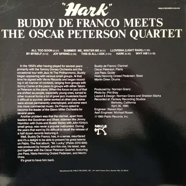 Buddy DeFranco meets The Oscar Peterson Quartet - Hark - LP