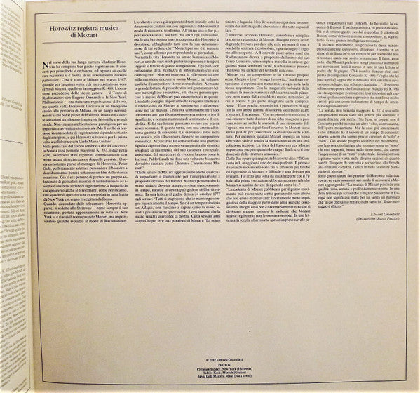 Horowitz*, Mozart*, Orchestra Del Teatro Alla Scala, Carlo Maria Giulini - Horowitz Plays Mozart (Piano Concerto No. 23 K. 488 • Piano Sonata K. 333) - LP