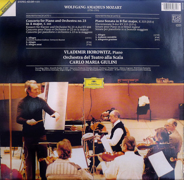 Horowitz*, Mozart*, Orchestra Del Teatro Alla Scala, Carlo Maria Giulini - Horowitz Plays Mozart (Piano Concerto No. 23 K. 488 • Piano Sonata K. 333) - LP
