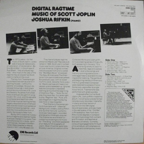 Joshua Rifkin - Digital Ragtime - Music Of Scott Joplin - LP
