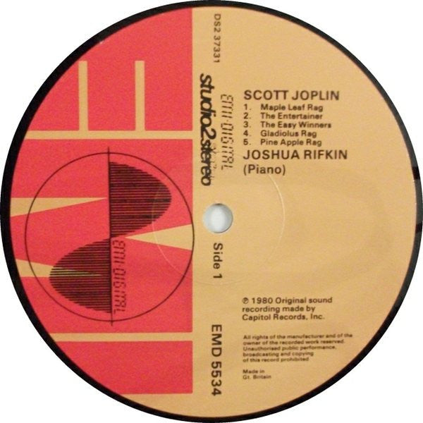 Joshua Rifkin - Digital Ragtime - Music Of Scott Joplin - LP
