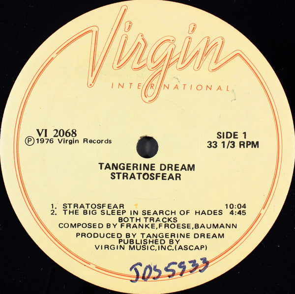 Tangerine Dream - Stratosfear - LP