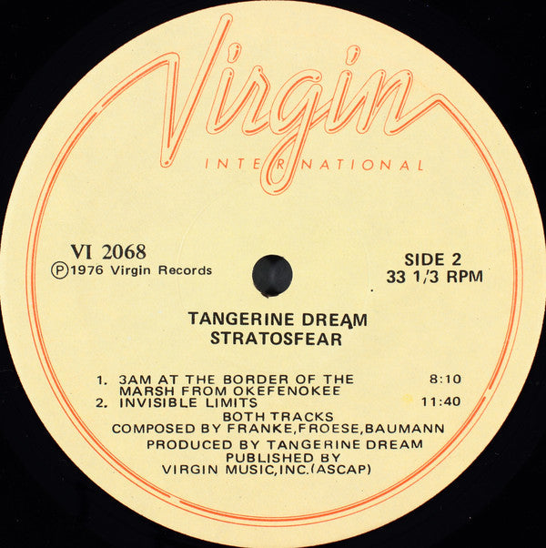 Tangerine Dream - Stratosfear - LP