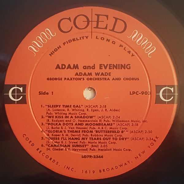 Adam Wade (2) - Adam And Evening - LP