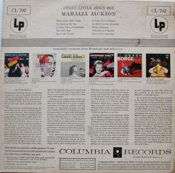 Mahalia Jackson - Sweet Little Jesus Boy - LP