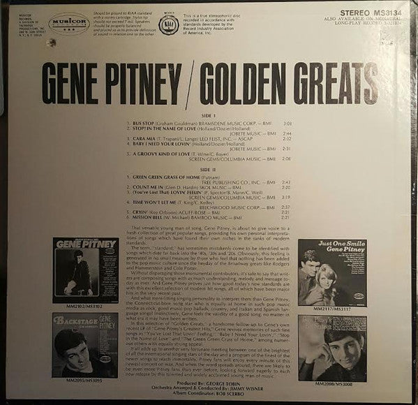 Gene Pitney - Golden Greats - LP