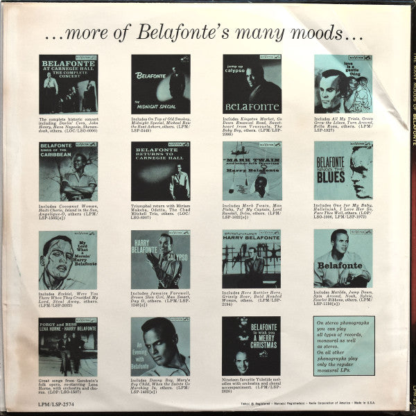 Harry Belafonte - The Many Moods Of Belafonte - LP