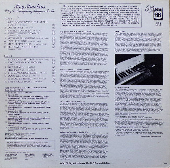 Roy Hawkins - Why Do Everything Happen To Me - LP