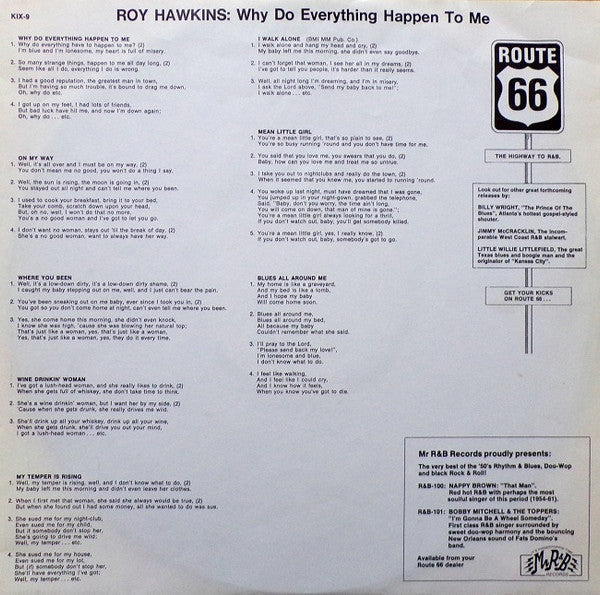 Roy Hawkins - Why Do Everything Happen To Me - LP