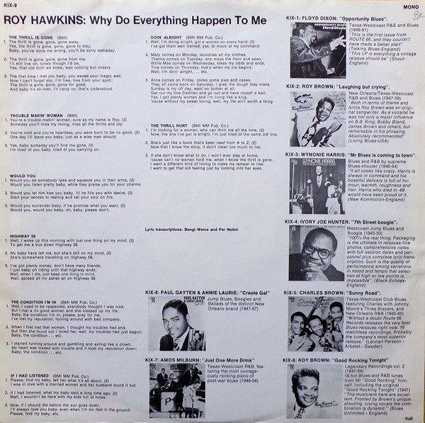 Roy Hawkins - Why Do Everything Happen To Me - LP