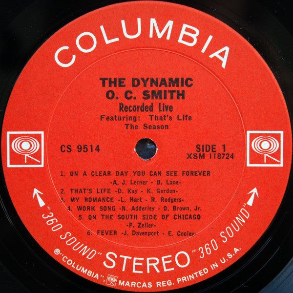 O. C. Smith* - The Dynamic O. C. Smith - Recorded Live - LP
