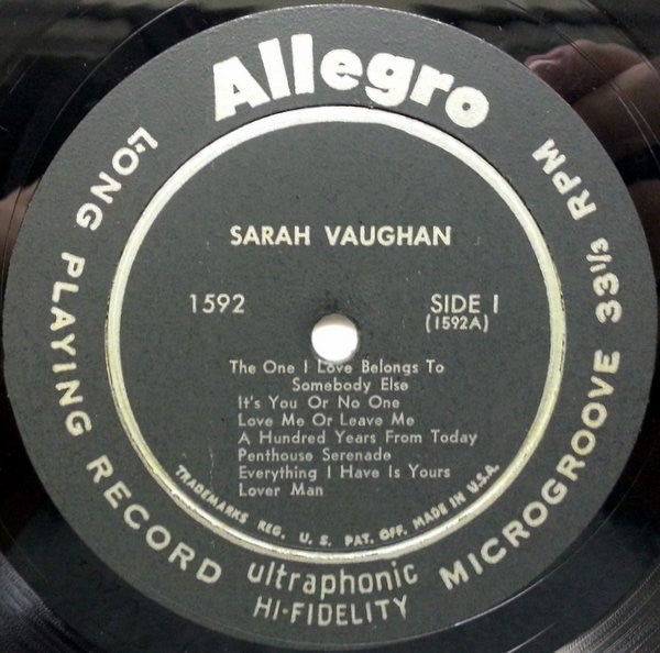 Sarah Vaughan - Sarah Vaughan - LP