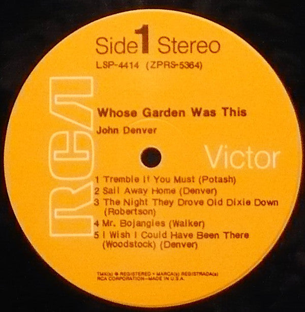John Denver - Whose Garden Was This - LP