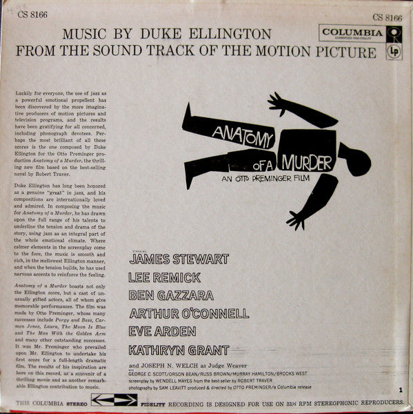 Duke Ellington - (From The Soundtrack Of The Motion Picture) Otto Preminger's Anatomy Of A Murder - LP
