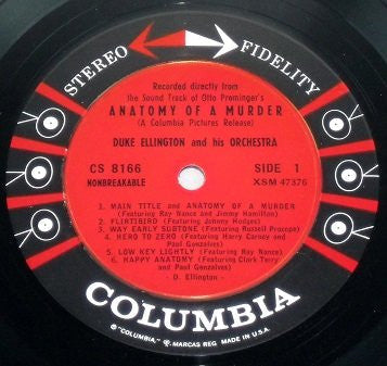 Duke Ellington - (From The Soundtrack Of The Motion Picture) Otto Preminger's Anatomy Of A Murder - LP