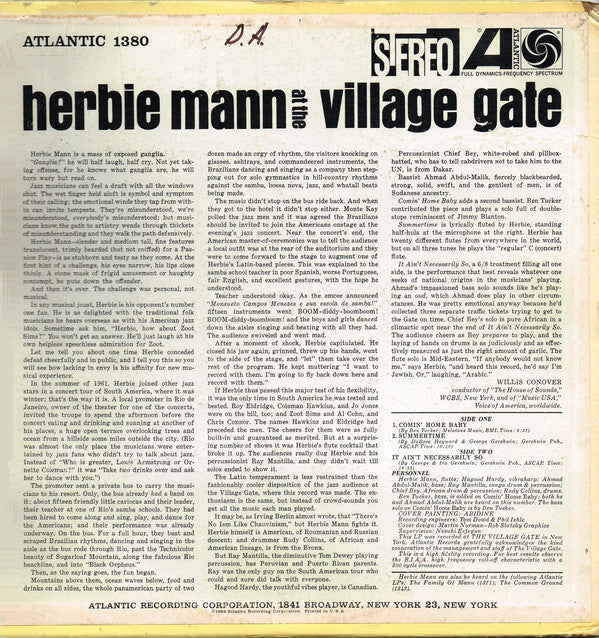 Herbie Mann - Herbie Mann At The Village Gate - LP