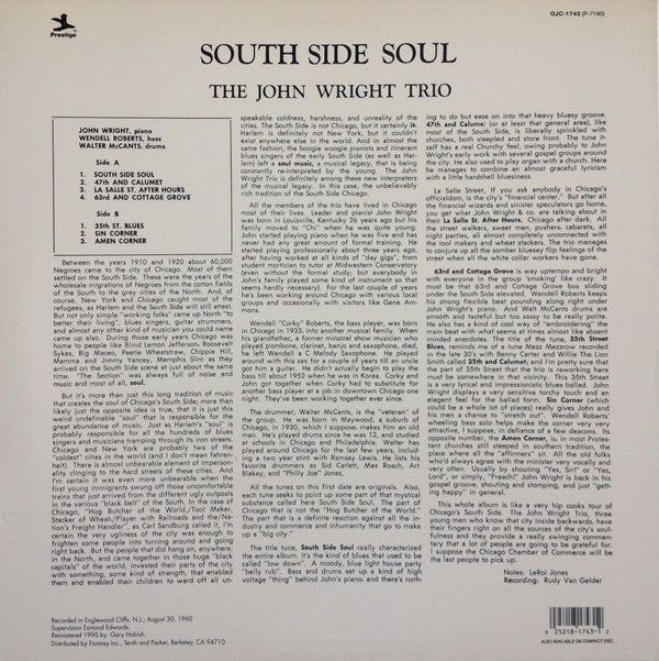 The John Wright Trio - South Side Soul - LP