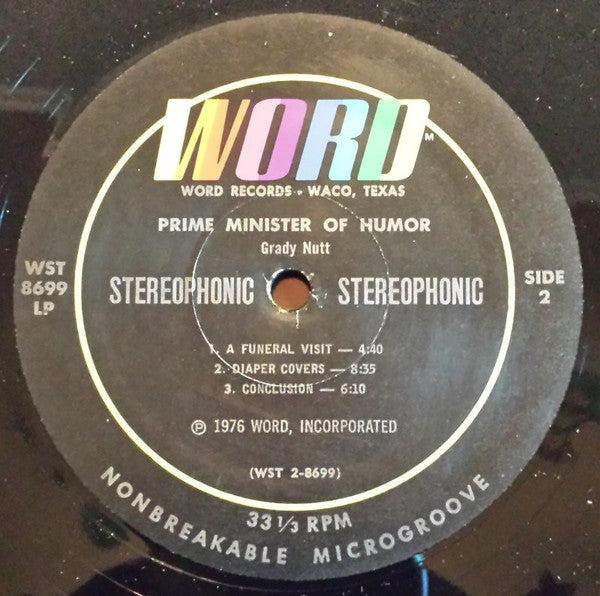 Grady Nutt - The Prime Minister Of Humor - LP
