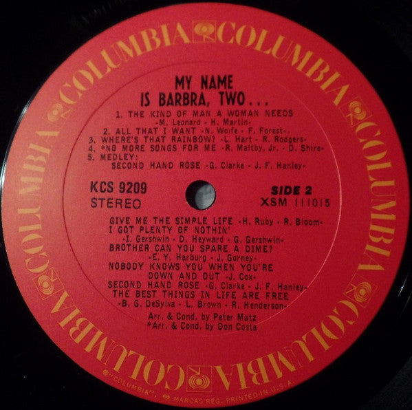 Barbra Streisand - My Name Is Barbra, Two... - LP