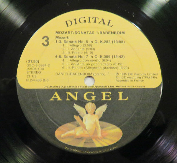 Mozart*, Daniel Barenboim - Klaviersonaten Piano Sonatas Vol. I - LP