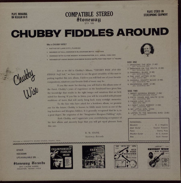 Chubby Wise - Chubby Fiddles Around - LP