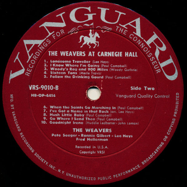 The Weavers - The Weavers At Carnegie Hall - LP