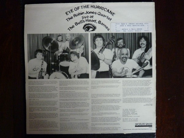Robin Jones Quartet - Eye Of The Hurricane - Live At The Bull's Head, Barnes - LP