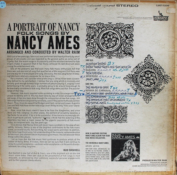 Nancy Ames - A Portrait Of Nancy (Folk Songs By Nancy Ames) - LP