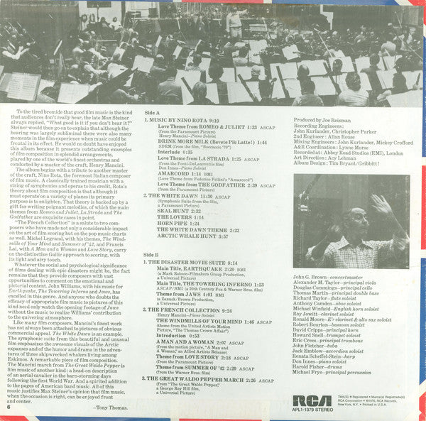 Henry Mancini Conducts The London Symphony Orchestra* - In A Concert Of Film Music - LP