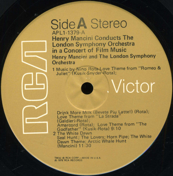 Henry Mancini Conducts The London Symphony Orchestra* - In A Concert Of Film Music - LP