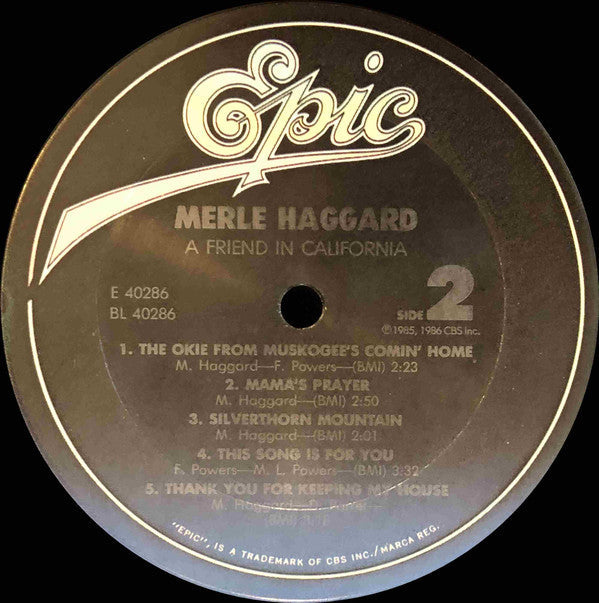 Merle Haggard - A Friend In California - LP