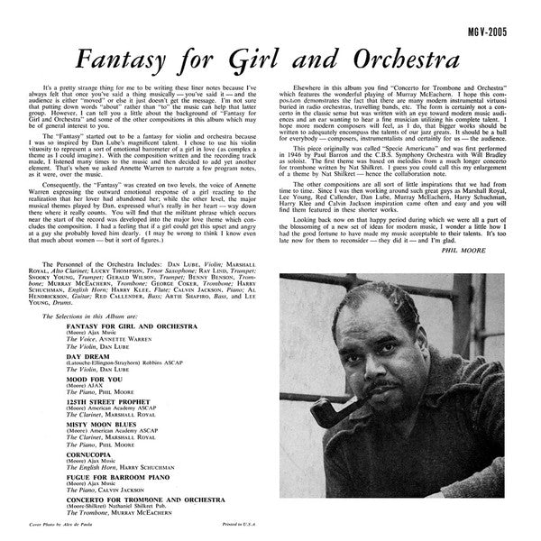 Phil Moore  - Fantasy For Girl And Orchestra - LP