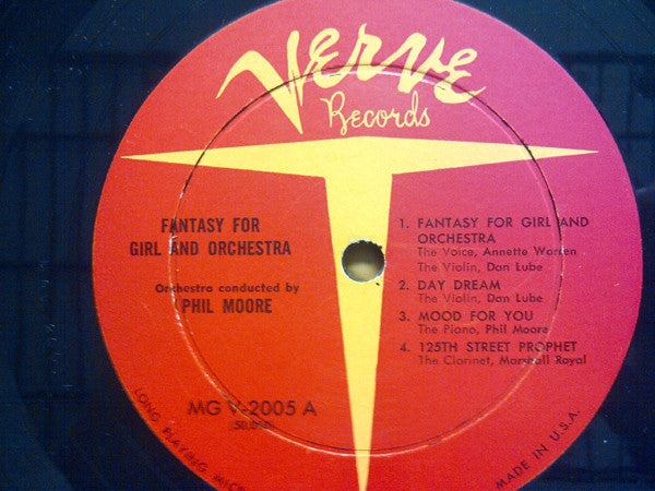 Phil Moore  - Fantasy For Girl And Orchestra - LP