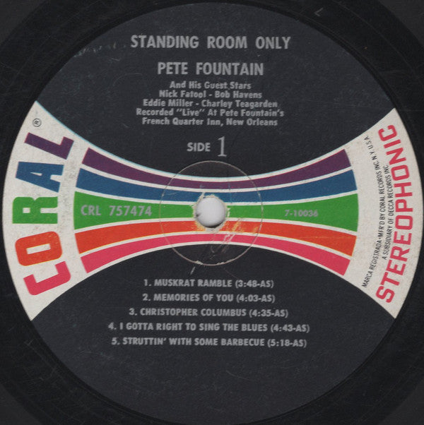 Pete Fountain - Standing Room Only - LP