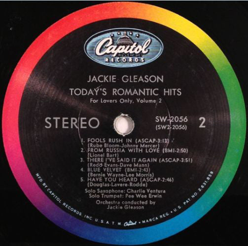 Jackie Gleason - Today's Romantic Hits - For Lovers Only - Vol 2 - LP