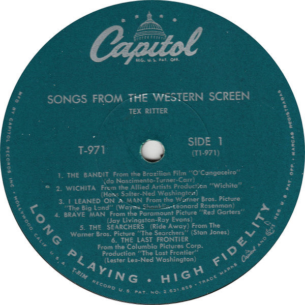 Tex Ritter - Songs From The Western Screen - LP