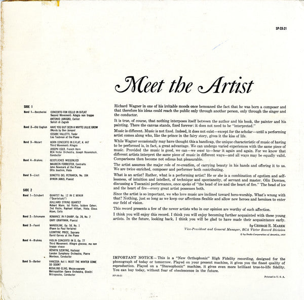 Various - Meet The Artist - LP