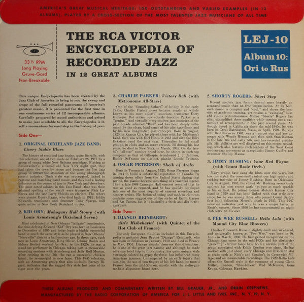 Various - The RCA Victor Encyclopedia Of Recorded Jazz: Album 10 - Ori To Rus - LP