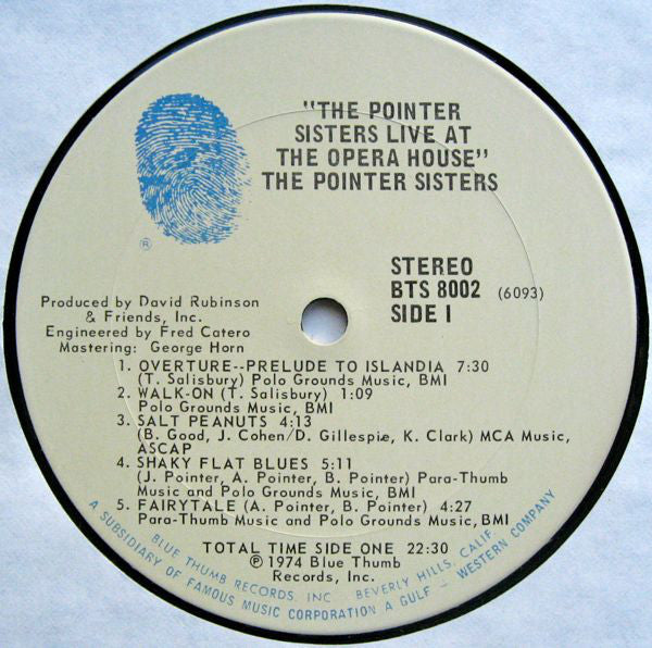 The Pointer Sisters* - The Pointer Sisters Live At The Opera House - LP