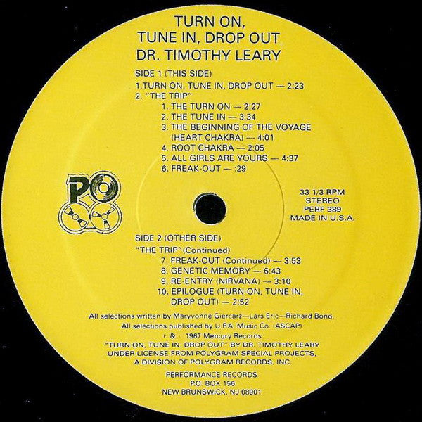 Dr. Timothy Leary - Turn On, Tune In, Drop Out (The Original Motion Picture Soundtrack) - LP