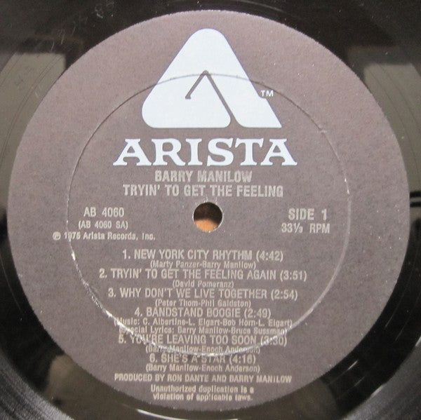 Barry Manilow - Tryin' To Get The Feeling - LP