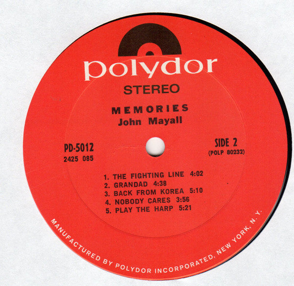 John Mayall • Jerry McGee • Larry Taylor - Memories - LP